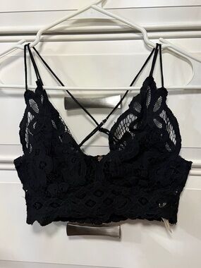 FP One Black Lace Bralette with Crisscross Back